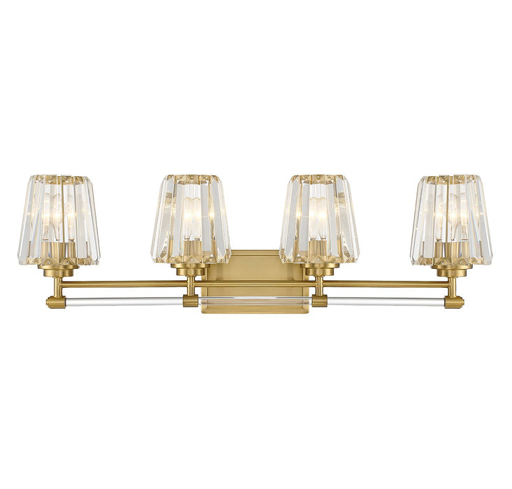 Garnet Four Light Bathroom Vanity in Warm Brass