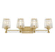 Garnet Four Light Bathroom Vanity in Warm Brass