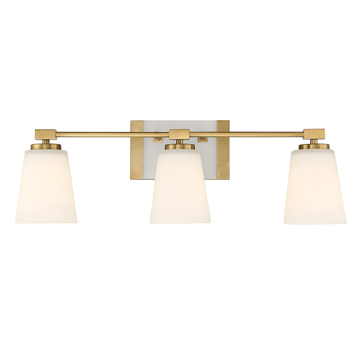 Darby Three Light Bathroom Vanity in Warm Brass