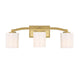 Whitney Three Light Bathroom Vanity in Warm Brass