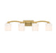 Whitney Four Light Bathroom Vanity in Warm Brass