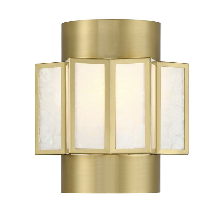 Gideon Two Light Wall Sconce in Warm Brass