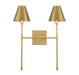 Jefferson Two Light Wall Sconce in Warm Brass