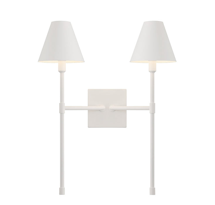 Jefferson Two Light Wall Sconce in Bisque White