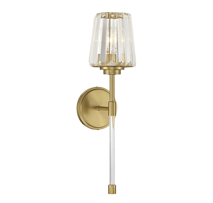 Garnet One Light Wall Sconce in Warm Brass