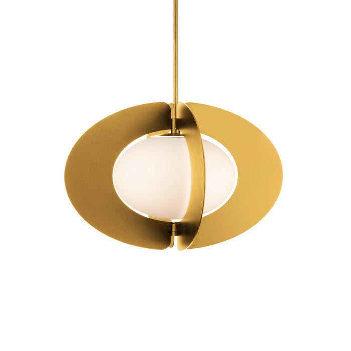 Echelon LED Pendant in Aged Brass