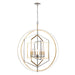 Geosphere Nine Light Chandelier in Polished Nickel