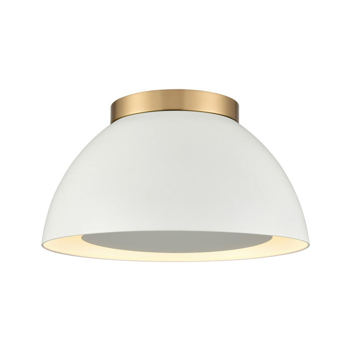 Pelham Two Light Flush Mount in Satin Brass