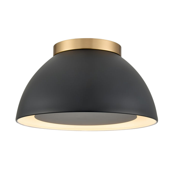 Pelham Two Light Flush Mount in Satin Brass