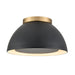 Pelham Two Light Flush Mount in Satin Brass