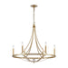 Noura Six Light Chandelier in Champagne Gold