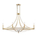 Noura Six Light Linear Chandelier in Champagne Gold