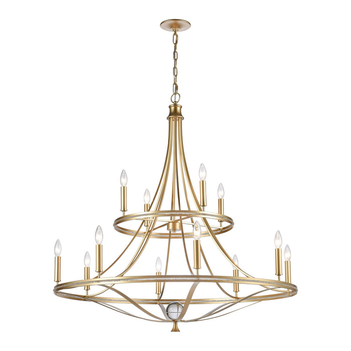 Noura 12 Light Chandelier in Champagne Gold