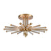 Serena Five Light Semi Flush Mount in Satin Brass