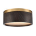 Engel Two Light Flush Mount in Satin Brass