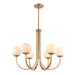 Caroline Six Light Chandelier in Brushed Gold