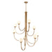 Caroline Nine Light Chandelier in Brushed Gold