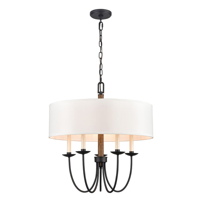 Neville Five Light Chandelier in Charcoal Black