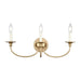 Cecil Three Light Vanity in Natural Brass