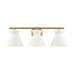 Forme Three Light Vanity in Brushed Gold