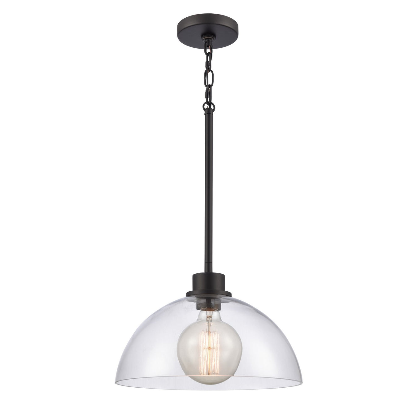 Julian One Light Pendant in Matte Black