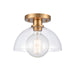 Julian One Light Semi Flush Mount in Brushed Gold