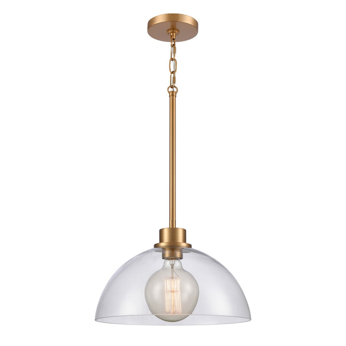 Julian One Light Pendant in Brushed Gold