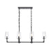 Fitzroy Six Light Linear Chandelier in Matte Black