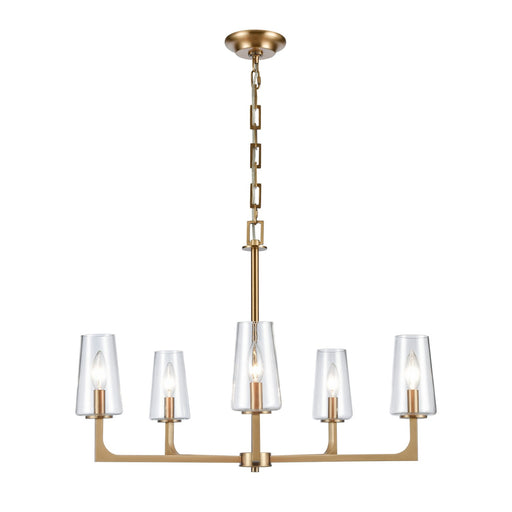 Fitzroy Five Light Chandelier in Lacquered Brass