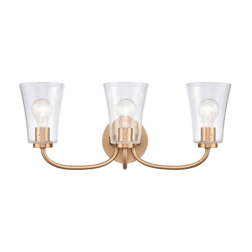 Emily Three Light Vanity in Brushed Gold