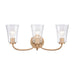 Emily Three Light Vanity in Brushed Gold