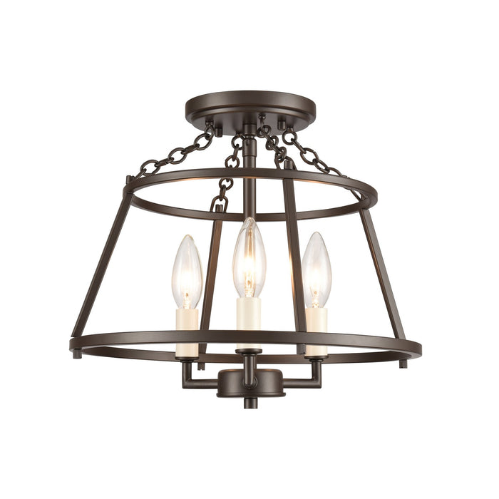 Joanie Three Light Semi Flush Mount in Old Bronze