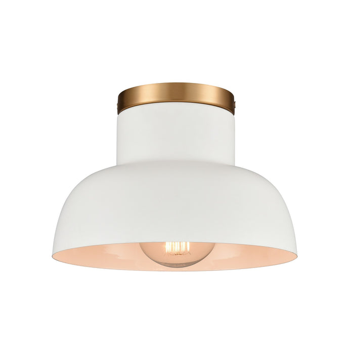 Lewellen One Light Semi Flush Mount in Matte White