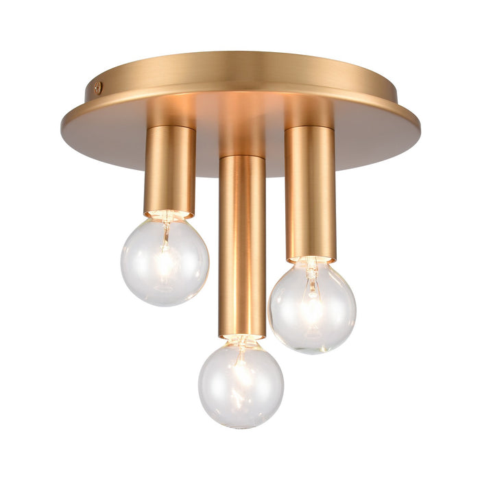 Pepper Three Light Flush Mount in Brushed Gold