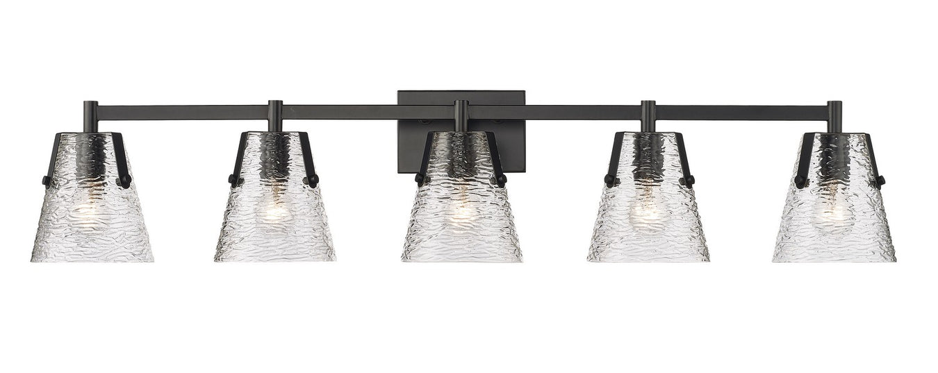 Analia Five Light Vanity in Matte Black by Z-Lite Lighting