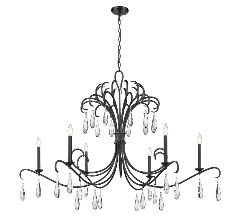 Amara Six Light Chandelier in Matte Black by Z-Lite Lighting