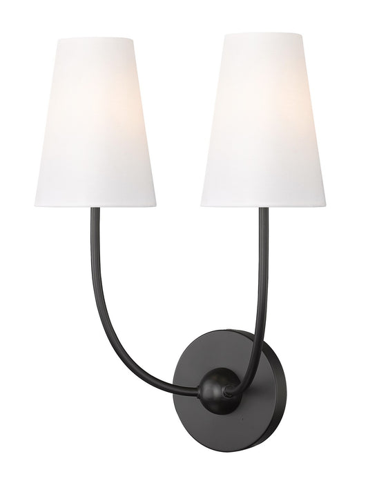 Shannon Two Light Wall Sconce in Matte Black by Z-Lite Lighting