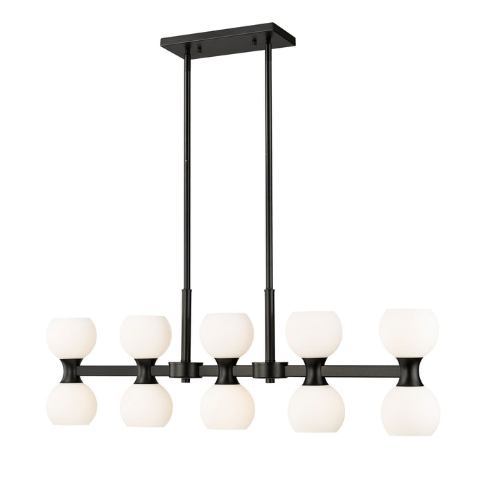 Artemis Ten Light Linear Chandelier in Matte Black by Z-Lite Lighting