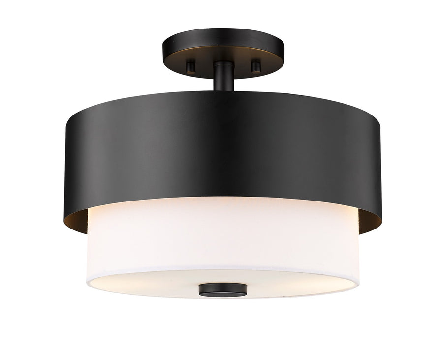 Counterpoint Two Light Semi Flush Mount in Matte Black by Z-Lite Lighting