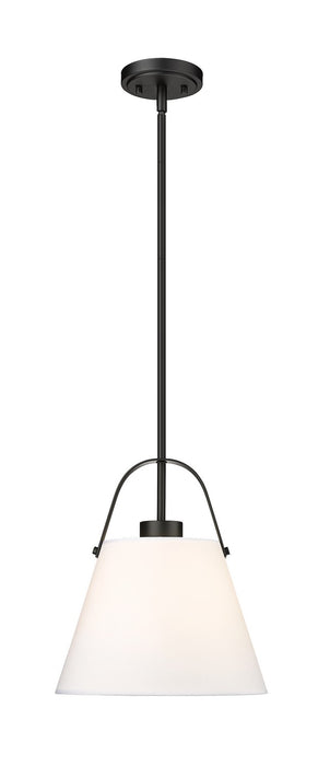 Z-Studio Linen Pendant One Light Pendant in Matte Black by Z-Lite Lighting