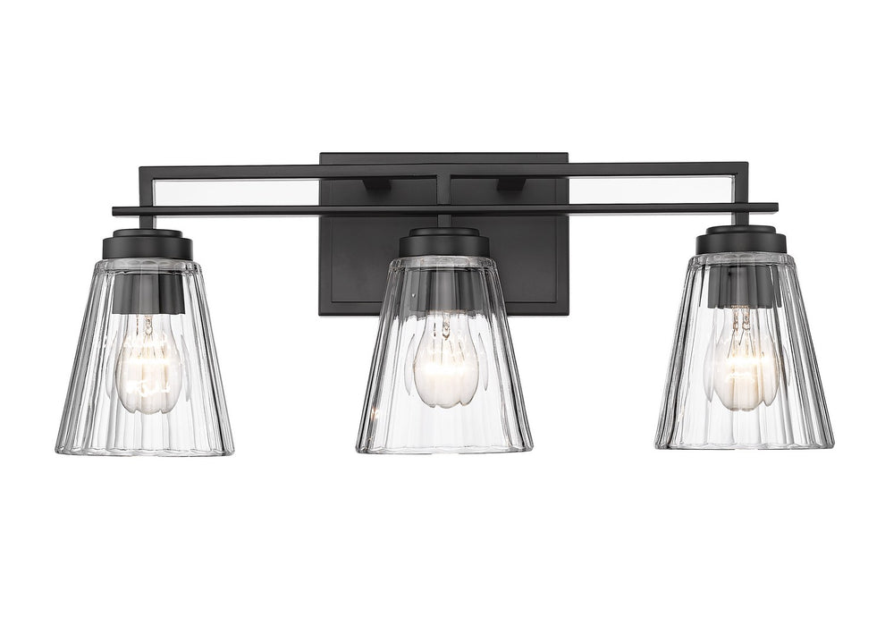 Lyna Three Light Vanity in Matte Black by Z-Lite Lighting