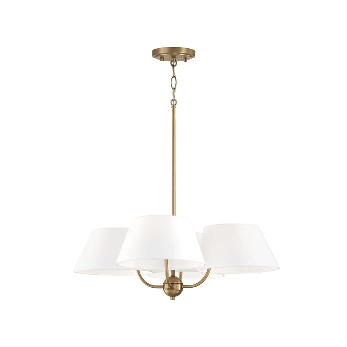 Welsley Four Light Chandelier in Aged Brass