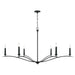 Grady Six Light Chandelier in Black Iron