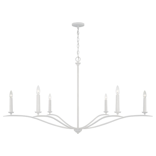 Grady Six Light Chandelier in Textured White