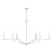 Grady Six Light Chandelier in Textured White