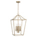 Grady Four Light Foyer Pendant in Matte Brass