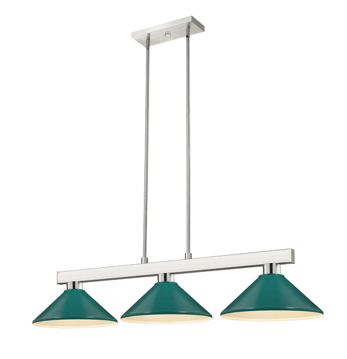 Cobalt Three Light Billiard in Brushed Nickel by Z-Lite Lighting