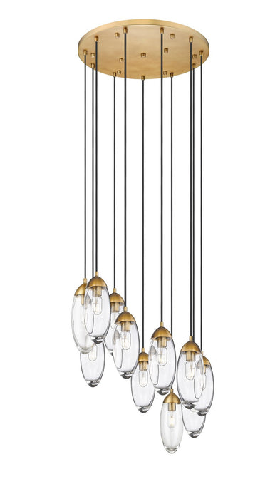 Arden 11 Light Chandelier in Rubbed Brass by Z-Lite Lighting