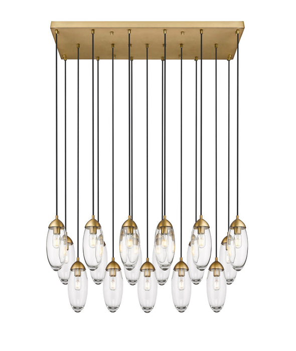 Arden 17 Light Linear Chandelier in Rubbed Brass by Z-Lite Lighting