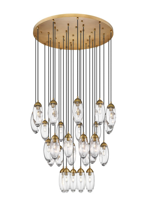 Arden 27 Light Chandelier in Rubbed Brass by Z-Lite Lighting